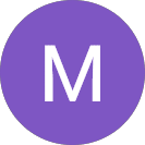 Purple circular avatar with a white uppercase letter M centered.